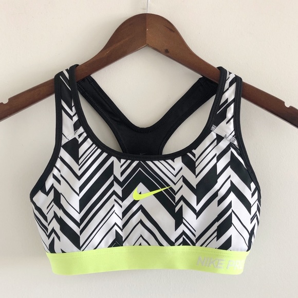 Nike Other - Nike Pro Classic Sports Bra Black White Volt Print